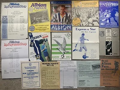 West Bromwich Albion Fc Football Programmes & Memorabilia Collection Wba Brom • £4.99