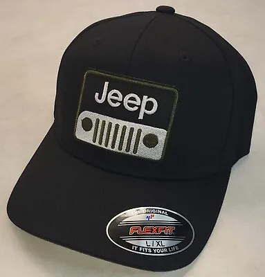 JEEP Patch On Flexfit 6277 Hat / Black - L/XL  7 1/8  - 7 5/8  • $22.72