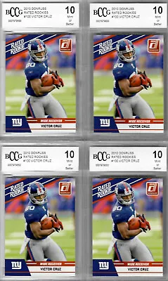 2010 Donruss Rated Rookie Victor Cruz RC #100 Graded BCCG 10 MINT+ • $13.99