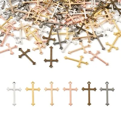 1 Bag Religion Cross Zinc Alloy Pendants Charms For Jewelry Making 23.5x13.5mm • $9.99