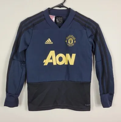 Manchester United Adidas 2018/19 Training Long Sleeve Jersey Shirt Youth Size XS • $24.99