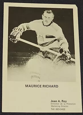 Maurice Richard - Nhl Old Timer Jersey - Jean A. Roy Marketing Director Postcard • $8.77