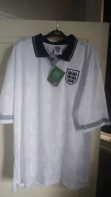 Scoredraw Official England Replica Retro 1990 Football Shirt Uk Size XXL Bnwt • £24.99