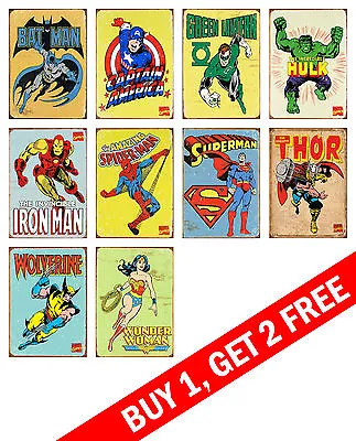 DC COMICS MARVEL SUPER HERO AVENGERS Wall Art Deco Print Buy 1 Get 2 FREE • £4.99