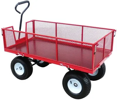 350kg Large Garden Trailer Cart Trolley Water Resistant Phenolic Plywood Deck • £329.99
