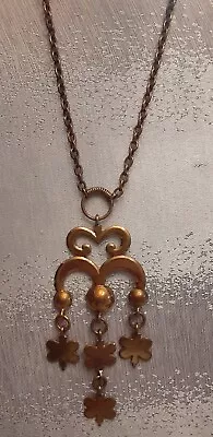 Kalevala Koru Finland  Vintage Bronze Clover Necklace 17 3/4  • $80