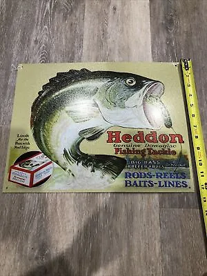 Heddon Fishing Tackle Metal Sign 12x 16 • $14.99