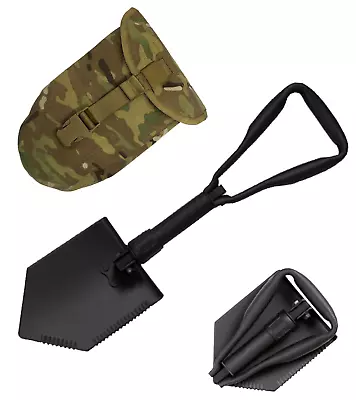 Military Style Entrenching Tool (E-Tool) | Folding Shovel | OCP Cover Included • $39.99