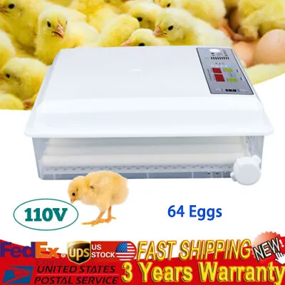 64 Eggs Incubator Fully Digital Automatic Hatcher Fits Chicken Farm Hatching Egg • $92.15