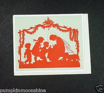 #F820- Vintage Margaret Tarrant Xmas Greeting Card Children Adoring Christ Child • $21