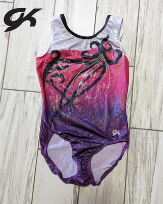 $19.90 • Buy DREAMLIGHT GK ELITE Gymnastics Dance Leotard Medium AM Ombre Pink Purple Sequins