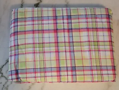 NOS Vintage Twin Size Fitted Sheet - Plaid  [1097] • $52