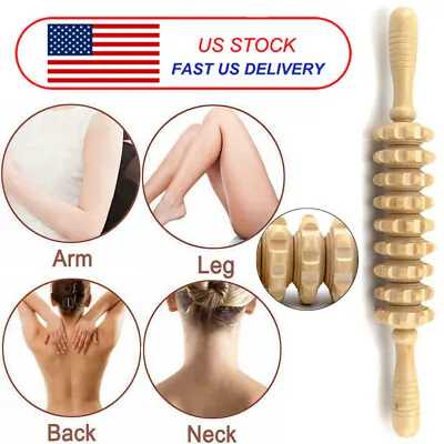 15'' Wood Roller Trigger Stick Body Therapy Massager Muscle Relief Massager Tool • $8.78