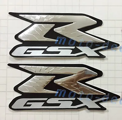 GSXR Raised 3D Chrome Silver Decal Emblem Fairing Sticker GSXR1000 750 600 Bling • $15.62