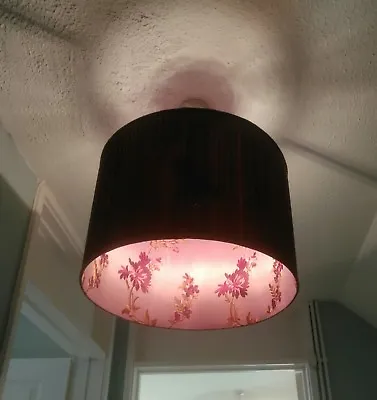 £30 • Buy Contemporary Glamorous 45cm Round Ceiling Light Shade In Silk Brown And Mauve