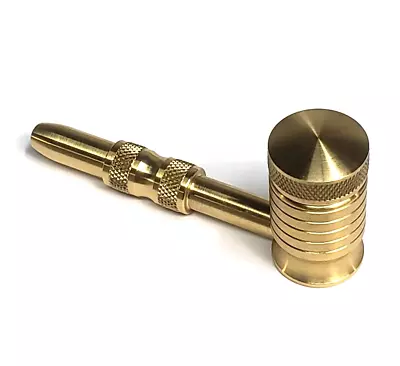 Metal Tobacco Smoking Pipe Solid Brass Bowl*Solid Brass Cap & Stem MADE IN USA • $32.89