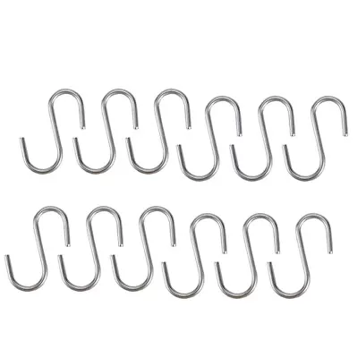 10PCS S Shaped Hooks Galvanized Iron Wire Door Clothes Rack For Home Kitchen • $7.40