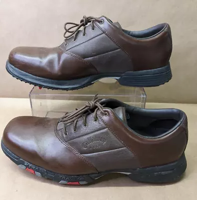 Callaway Mens Golf Shoes Size 9.5 Brown Leather Traction Soles -Needs New Spikes • $9.99