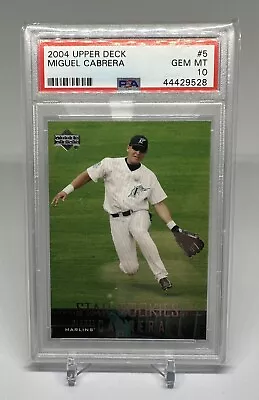 Miguel Cabrera Rookie 2004 Upper Deck #5 Star Rookie Tigers Fhof Rc Psa 10 • $200