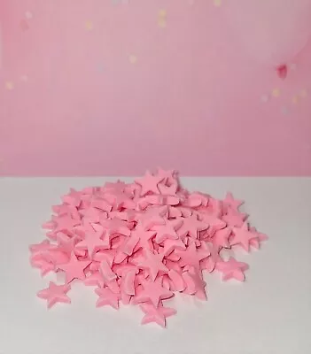 100 X Edible Stars Cake Topper Cupcakes Light Pink Party • £4.14