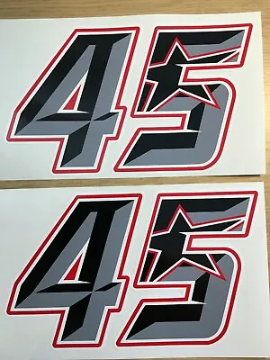 2X 3D Scott Redding 45 Race Number Stickers MotoGP Decals (150mm X 90mm). • £4.25