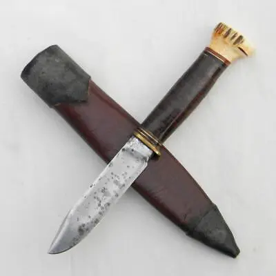 MARBLE'S USA 1920th 4-inch Blade IDEAL Knife Stag Pommel Handle Tubular Sheath • $299.99