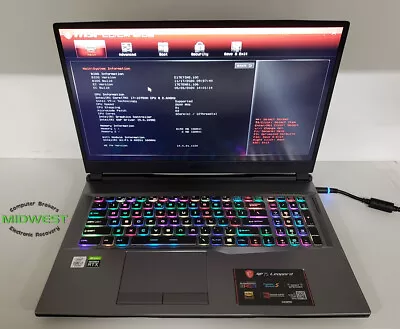 MSI MS-17E7 GP75 Leopard Gaming Laptop I7-10750H 2.6GHz 8GB No SSD * FOR PARTS * • $300