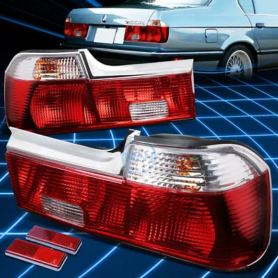 $91.07 • Buy For 88-94 BMW 7 Series E32 Red Clear Rear Tail Light Reverse Lamps Replacement