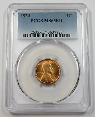 1934-P PCGS MS65 MINT STATE RD Lincoln Wheat Cent | 1c Penny Coin US #32083A • $34.95
