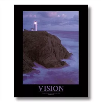 VISION Motivational Lighthouse Wall Picture Art Print • $10.90