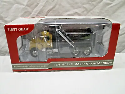 Yellow & Black Mack Granite Dump Truck  By First Gear 1/64th Scale • $98