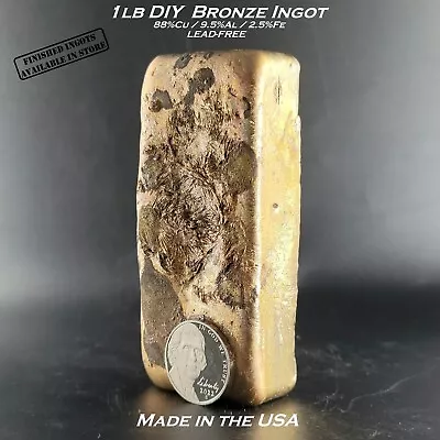 £8.96 • Buy Unfinished Bronze Ingots Cu/Al/Fe - Lead-Free - DIY - 1lb (454g) Minimum Weight