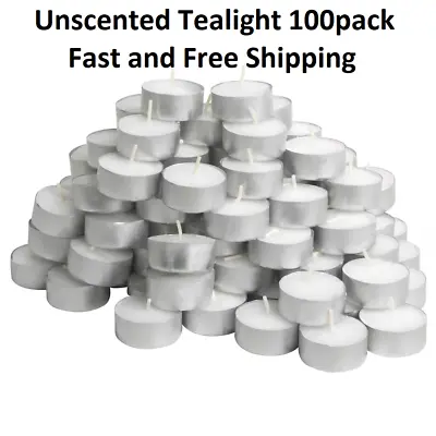 100 Special Unscented Tea Night Lights Candles 2.5hr Long-Lasting BURN TIME XMAS • £12.53