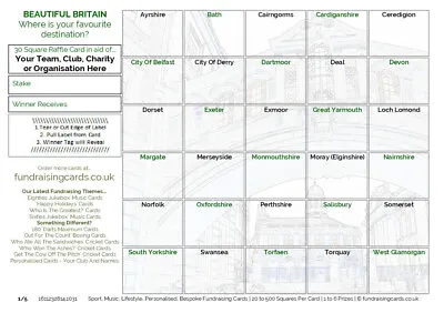 Fundraising Cards Beautiful Britain 10 Pack A5 Charity Scratch Raffle Ticket • £4.01