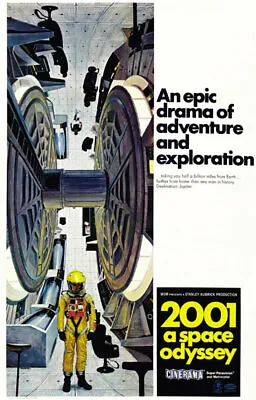 2001 A Space Odyssey (1968) Stanley Kubrick Movie Poster Reprint 24x36 Inches #2 • £20.89