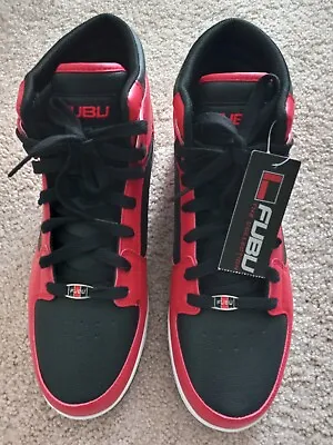 FUBU Men's Heritage Basketball High Top Sneakers Round Toe Lace Up Boots Red Blk • $30