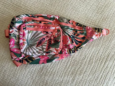Vera Bradley Sling Backpack Rainforest Canopy Coral 4 Zipper Pockets Adjustable • $45