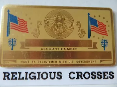 VINTAGE METAL SOCIAL SECURITY CARD  RELIGIOUS CROSSES  & U.S. FLAGS New-Mint • $6.50