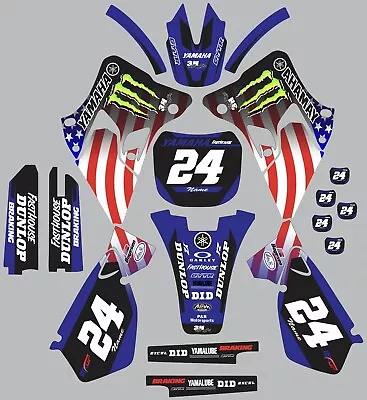 YAMAHA GRAPHICS  YZ 125 YZ125 YZ 250 YZ250 1996-2001 American Flag Custom • $95