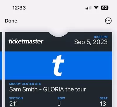 Sam Smith-Gloria The Tour • $50