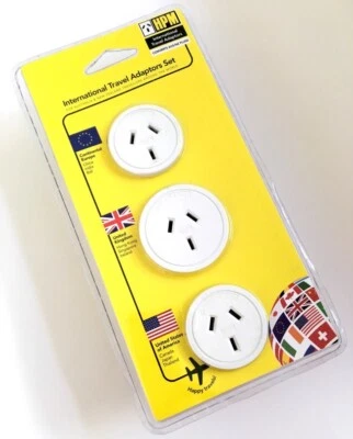 $39.95 • Buy Hpm International Travel Adaptors Set Australia / Newzealand To  Europe Usa Uk
