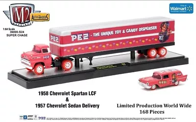 M2 Auto Haulers Pez 1958 Chevy Spartan & 57 Chevy 150 S/D Red • $19.99