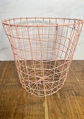 Wire Wastebasket Dusty Pink Metal Trash Can Office Home Bedroom Girl Boho Small • $25