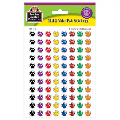 Colorful Paw Prints Mini Stickers Valu-Pak Pack Of 1144 • $9.79