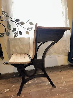 Antique American Seating Co. Childrens School Desk #3 W Cast Iron Base NICE! • $101