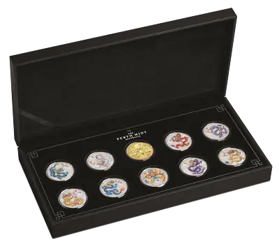 2024 Australia Lunar Series III Year Of The Dragon 1/2 Oz Silver 10 Coin Set • $484.50