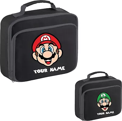 Personalised Super Mario & Luigi Mario Bro's Your Name Lunch School Lunch Bag • £13.99