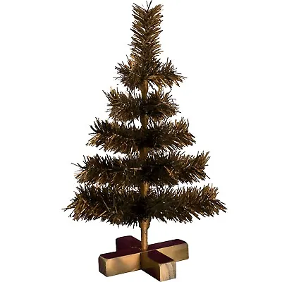 18in Vintage Copper Tinsel Christmas Tree Wood Block Stand Included 18'' Tall • $39.99