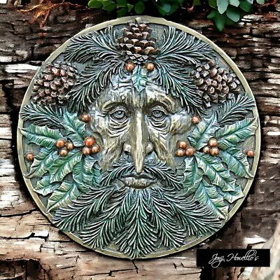 Green Man Wall Plaque Garden Ornament Tree Ent Tree Spirit Greenman Home Decor • £17