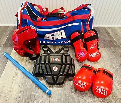 Youth ATA Martial Arts Duffel Bag Headgear Chest Pad Gloves……(Youth Large) • $89.99